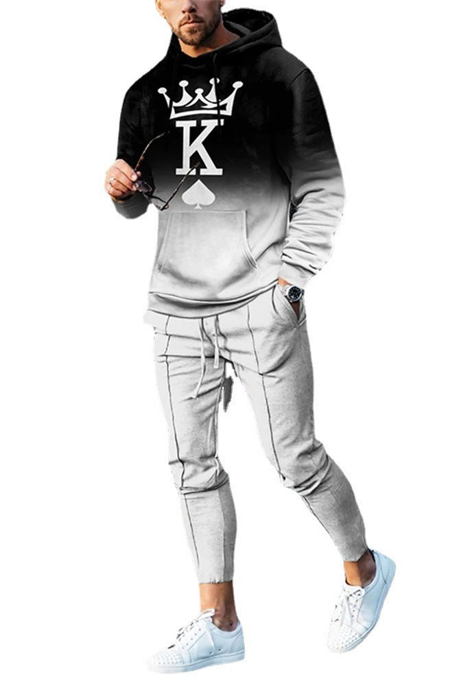 Men's Fashion Casual Hooded Sweater And Trousers Suit