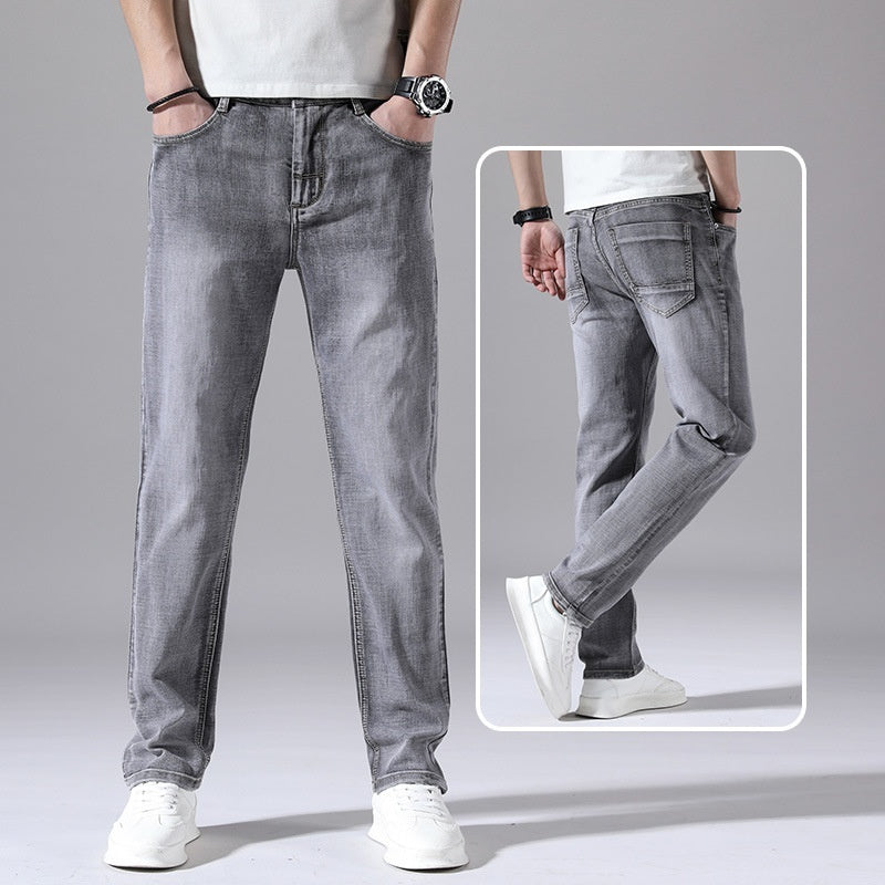 Retro Thin Jeans Straight Loose Casual Trousers Men