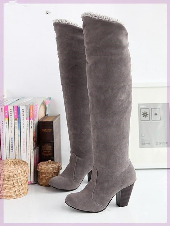 Womens Boots Shoes High Heeled Knee High Boots