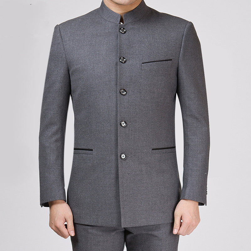 Stand-up collar men's suit