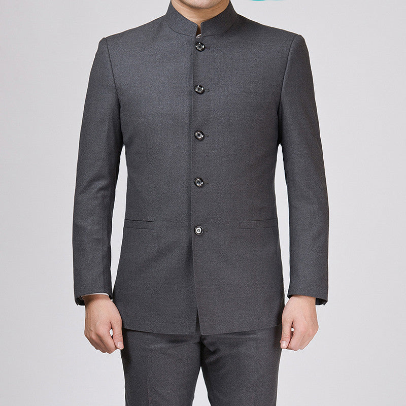 Stand-up collar men's suit