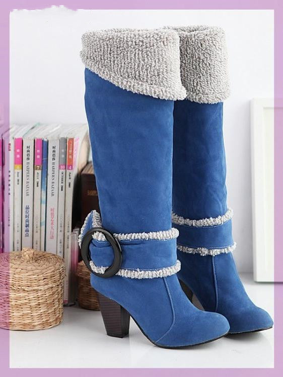 Womens Boots Shoes High Heeled Knee High Boots