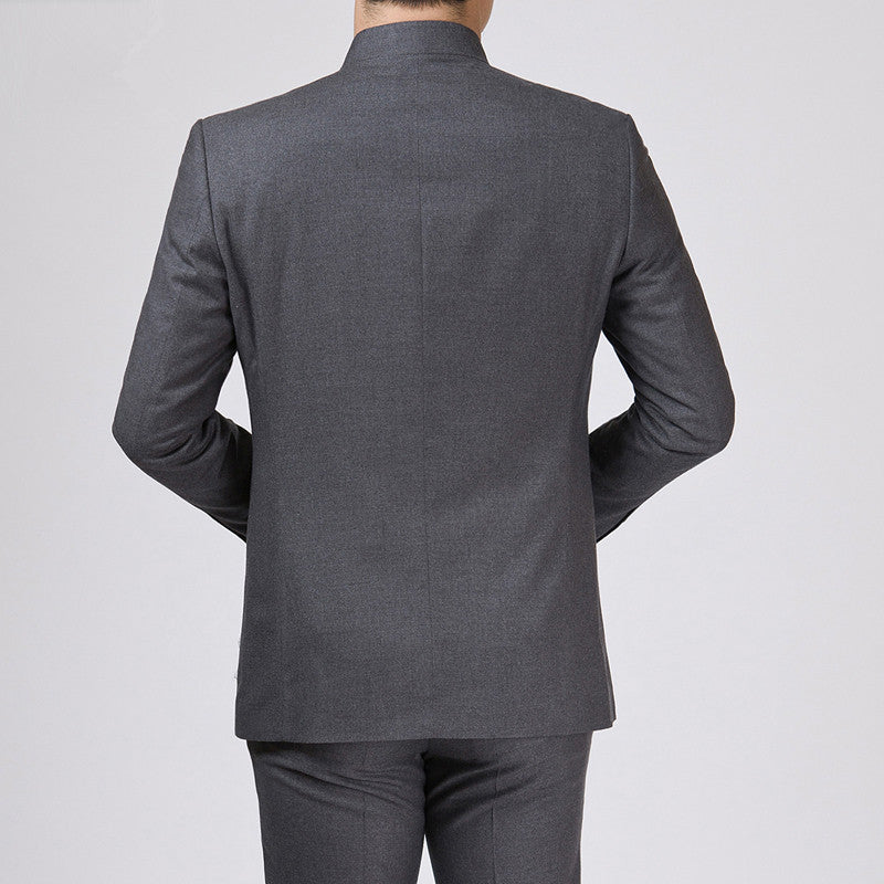 Stand-up collar men's suit