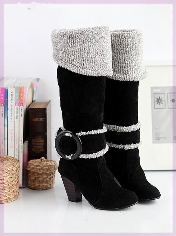 Womens Boots Shoes High Heeled Knee High Boots