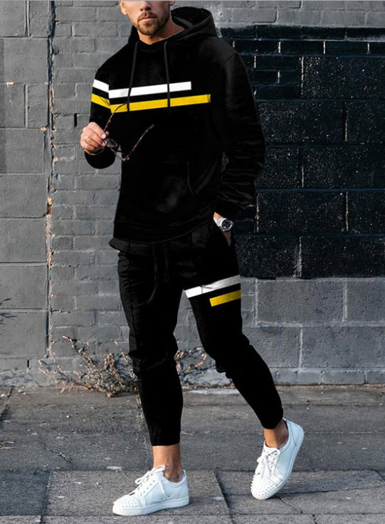 Men's Fashion Casual Hooded Sweater And Trousers Suit