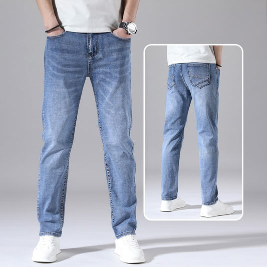 Retro Dun Jeans Reguit Los Loslitbroek Mans