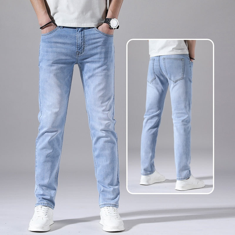 Retro Thin Jeans Straight Loose Casual Trousers Men